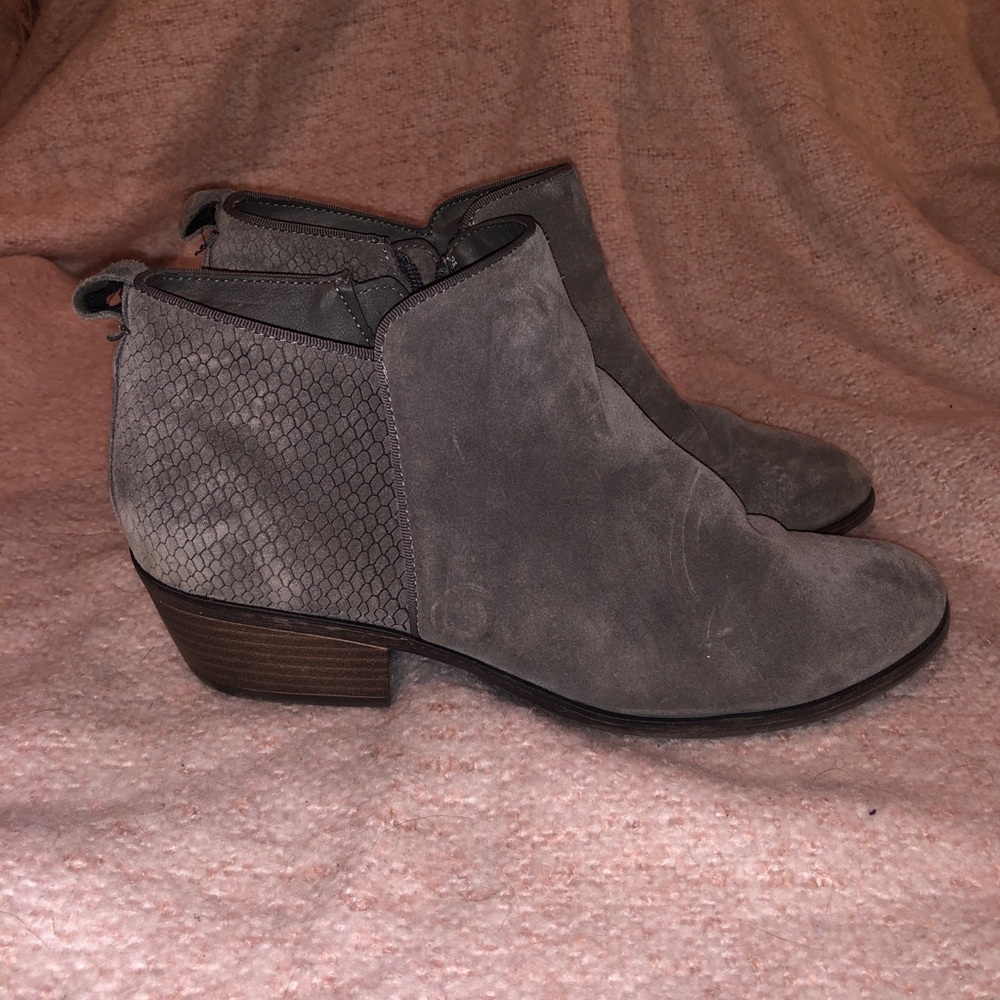 Gray Suede Booties